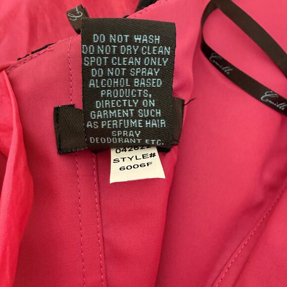 Camile La Vie Corset Mini Dress Pink Black Lace Strapless Fit & Flare | Size 4 - Picture 6 of 8